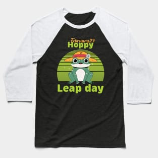 Funny Frog Lover Hoppy Leap Day February 29 Leap Year Baseball T-Shirt